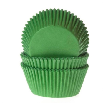 Mini Cupcake Baking Cases - Grass Green